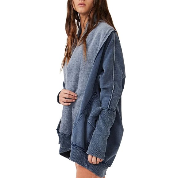 Free People Monday-Friday Cardi Oversized Sweatshirt Kimono NWT - S/M - Picture 2 of 7